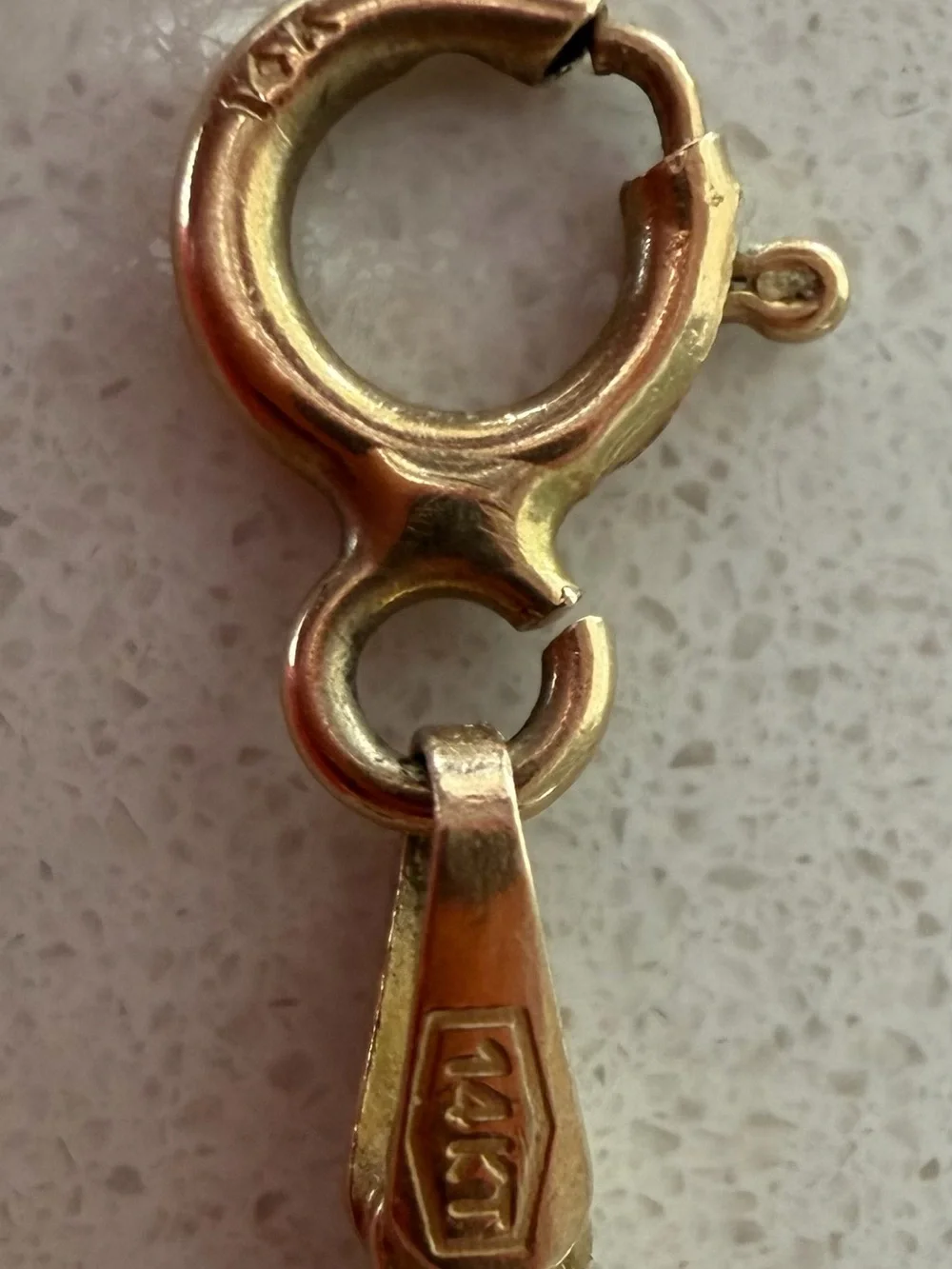 7” Singapore 14kt gold bracelet